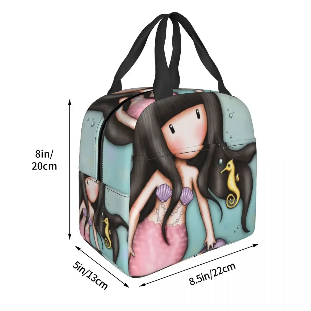 Bolsa de almuerzo personalizada con dibujos animados Santoro Gorjuss para mujer, fiambreras con aislamiento térmico para niños, bolsa de