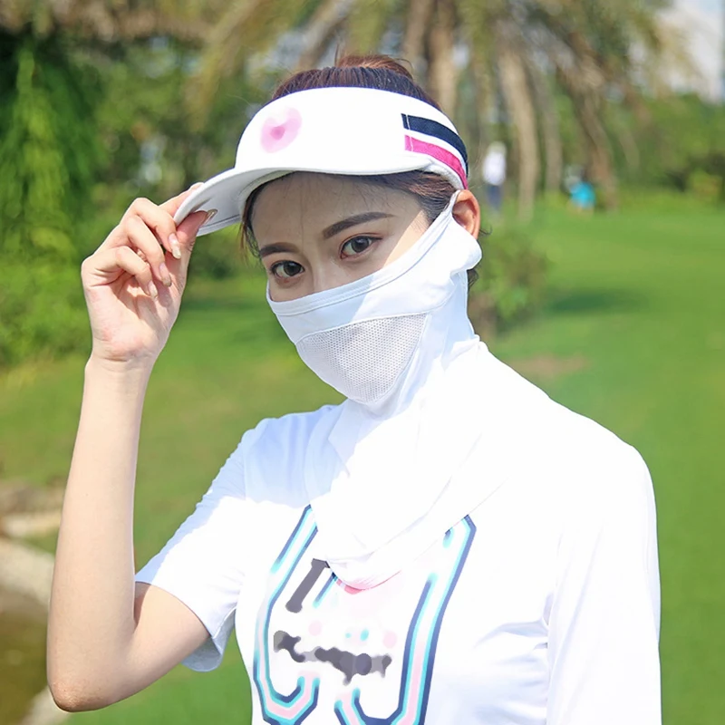 6A-Golf Sunscreen Mask Ladies Breathable Ice Silk Mask Plus Size Sunscreen Scarf