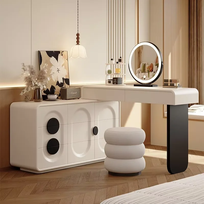 Bedroom Europe Vanity Table Stool Wood Minimalist Mirror Nightstands Vanity Table White Modern Girls Schminktisch Furniture