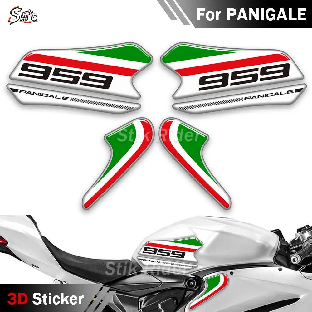 

For DUCATI PANIGALE V2 899 959 1199 1299 Motorcycle 3D Resin Fuel Tank Pad Stickers Decals Gas Fuel Oil Kit Knee Protector