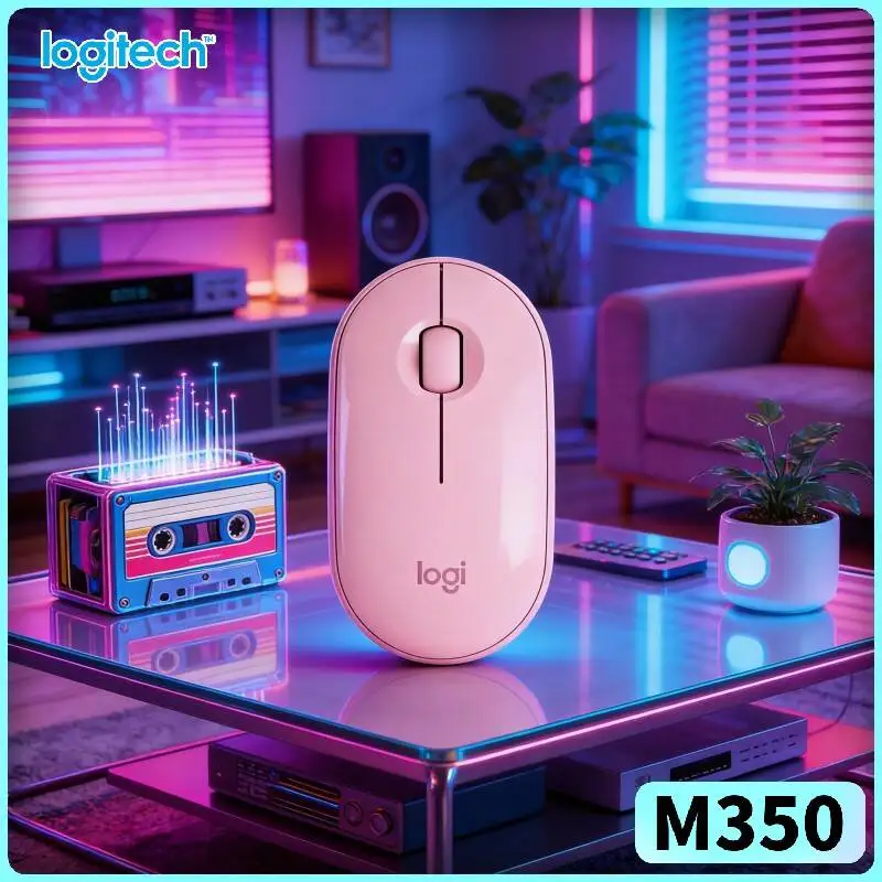 Logitech M350 Ergonomic Optical Mouse - Comfort Grip, Silent Operation, 10m Range, 18-Month Battery, Tablet iPad PC Compatible