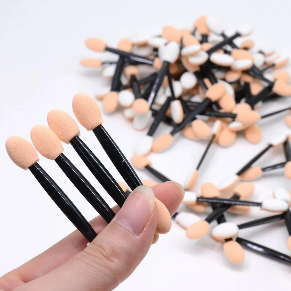 Applicateurs de fard à paupières double face en vrac, éponges applicatrices de fard à paupières, mini-pinceaux de maquillage jetables, outils cosmétiques en gros