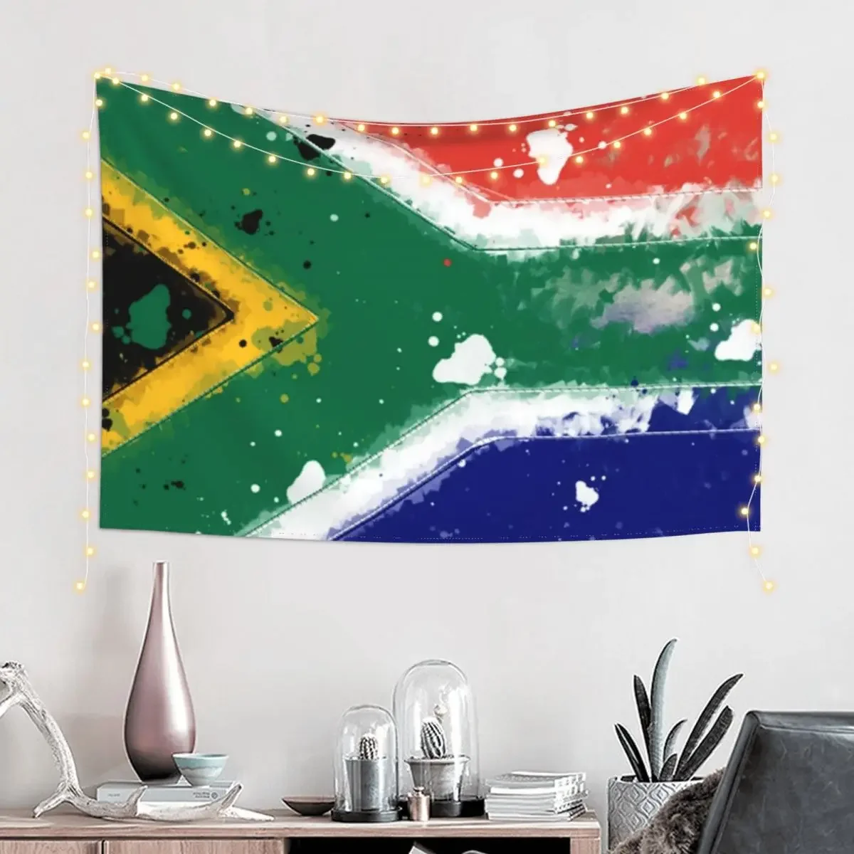 South Africa Grunge Flag Tapestry Bathroom Decor Wall Mural Art Mural Tapestry