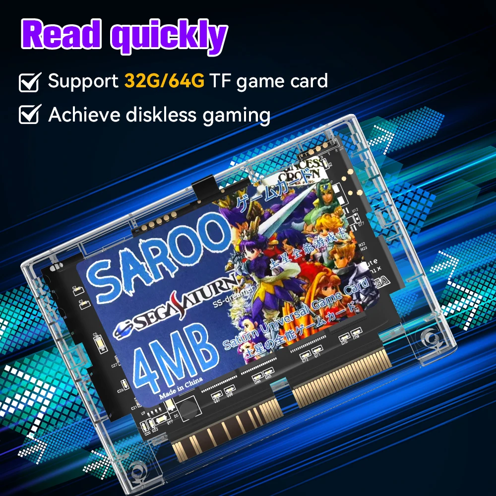 Retro Game Consoles Saroo HDLoader For Saturn Support TF Memory Card Pre-Loaded 220+ Selected Games With Diskless Game Plug&Play