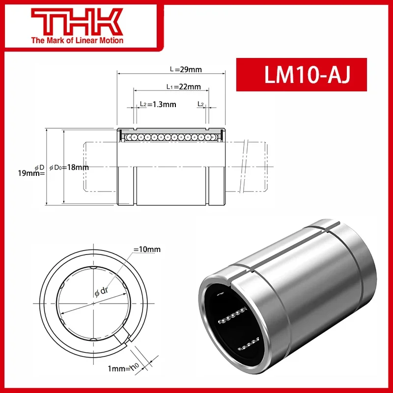 Original New THK linear bushing  LM LM10-AJ LM10AJ linear bearing