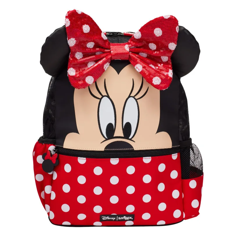 Disney-Mochila infantil com Minnie Wheel, mochila feminina, mochila de Mickey Mouse, bolsa de almoço, presente quente para 3 a 16 anos