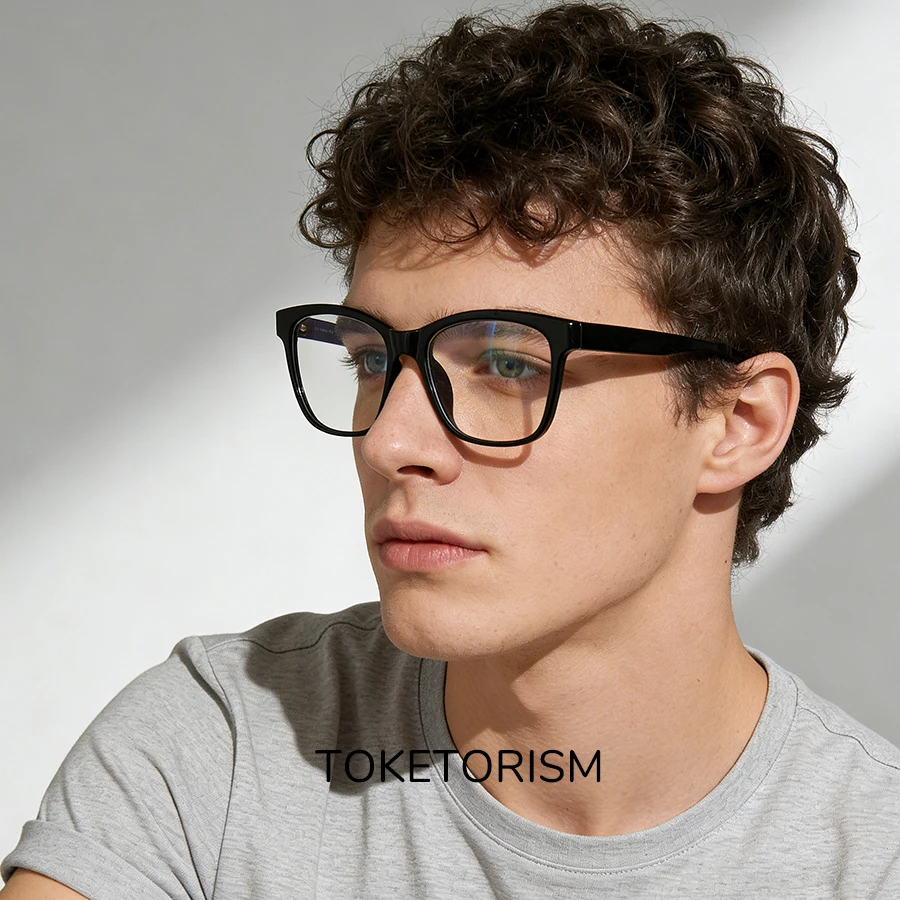 

Toketorism Square Men's Prescription Glasses TR90 Frame Optical Eyeglasses For Women Custom Photochromic Lenses