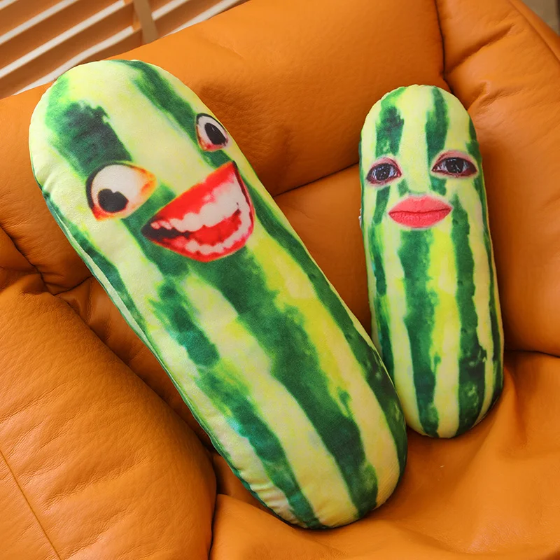 Prank Watermelon Long Fruit Stuffed Plush Toy Girls Bed Sleeping Leg Children Pillow Doll Home Sofa Decoration Holiday Gift