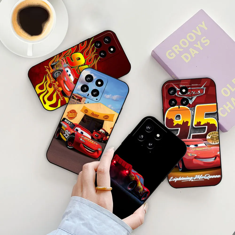 

Disney Cars Lightning McQueen Phone Case For Xiaomi Mi 14 13 13T 12 12T 11 11T 11X 10 10T 9 8 Pro Lite 5G Black Soft Cover Funda