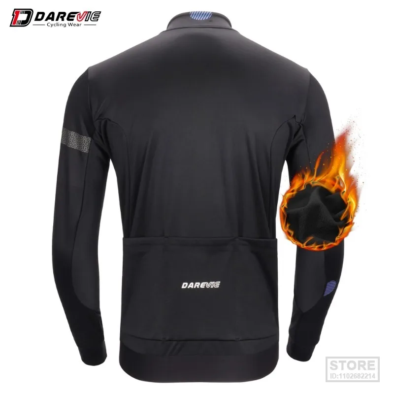 DAREVIE Cycling Jacket Thermal Fleece Hot Warm Up Winter Windproof  s Men Women For -5~10 ℃ 2023 Bike