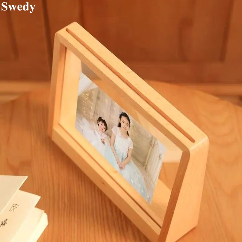 7 Inch 127x178mm Wood Wedding Family Photo Picture Poster Flyer Frame Table Number Menu Paper Acrylic Sign Holder Display Stand