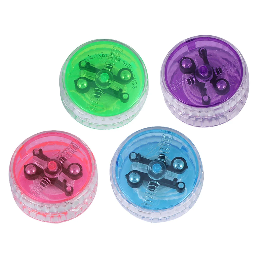 4 Pcs Yo-Yo Preschool Toy Luminous Yoyo with LED Lights Plastic for Kids Beginner Child