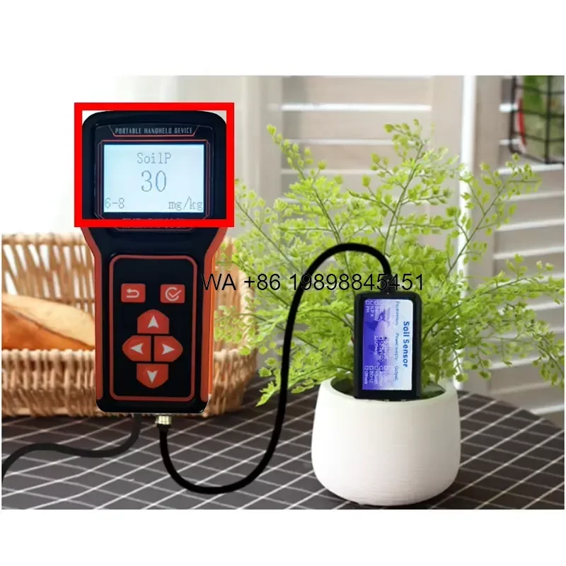 Wmwmnu for High Precision RS485 20cm Depth Handheld Soil Moisture Temperature EC Salinity NPK PH 8 in 1 Sensor Data Logger