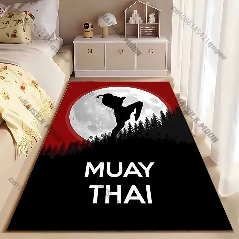 Martial arts silhouette moon carpet Yoga living room room decor children's crawling mat doormat area rug games mat