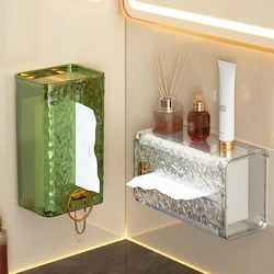 Rectangular Tissue Box Wall Mounted Tissue Storage Box for Bathroom Dust-Proof Napkin Box Toilet Paper Storage Case