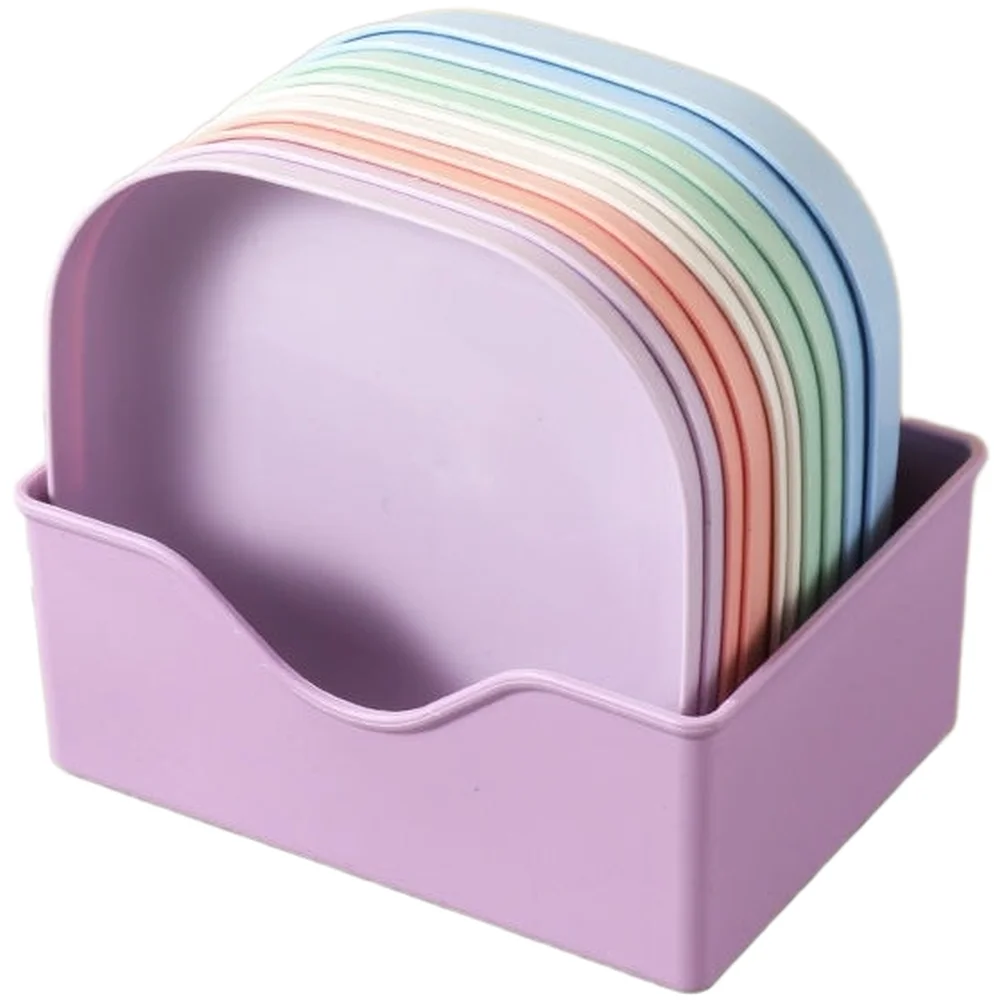 10pcs Reusable Fruit Dessert Plates Dish Square Snack Plate With Storage Box For Home Kitchen Party Snacks Fruits
