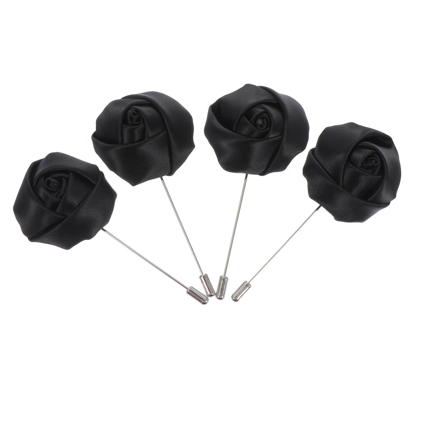 

4Pcs Rose Flower Brooches Handmade Cloth Art Heart Corsage Romantic Xmas Men Suit Accessory Decorative Brooch Men Brooches
