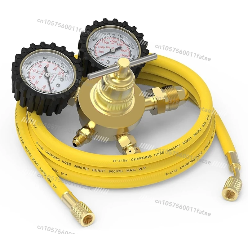 

CGA580 Inlet Connection And 1/4In Male Flare Fitting,ABKD Nitrogen Regulator+Hose,0-800 PSI And 0-4000PSI Output Pressure