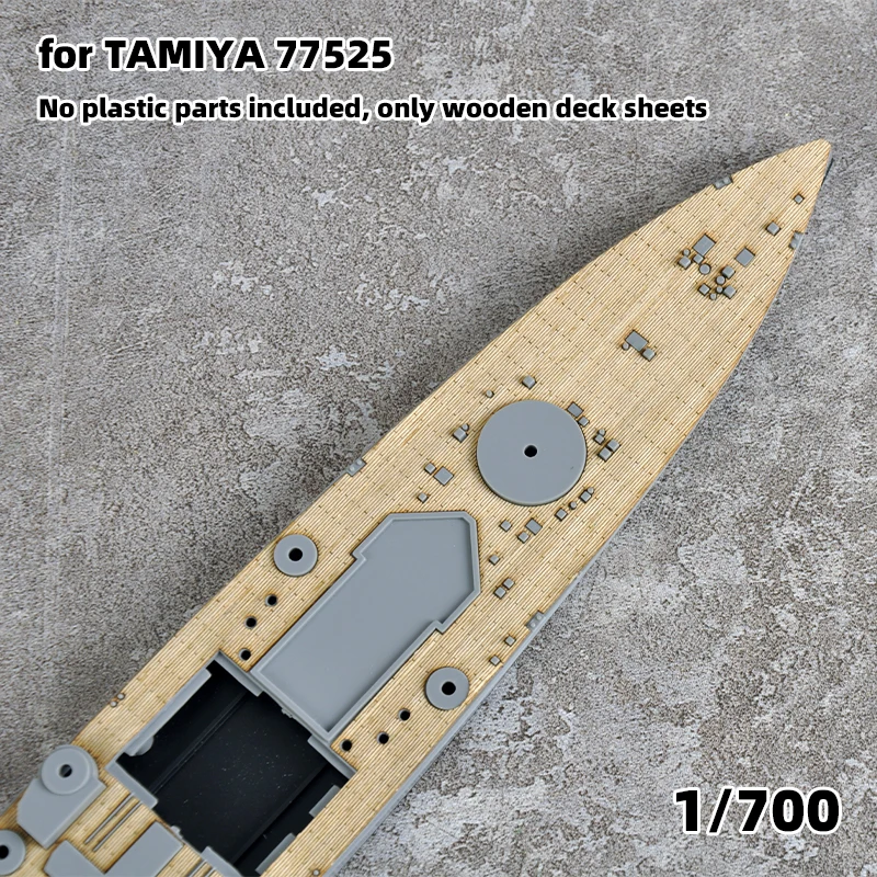Modellbauteile, lasergeschnittene Holzdeckplatte mit selbstklebender Ankerkette für Tamiya 78010 77525 HMS King George V 1/350 1/700 – Detail 1