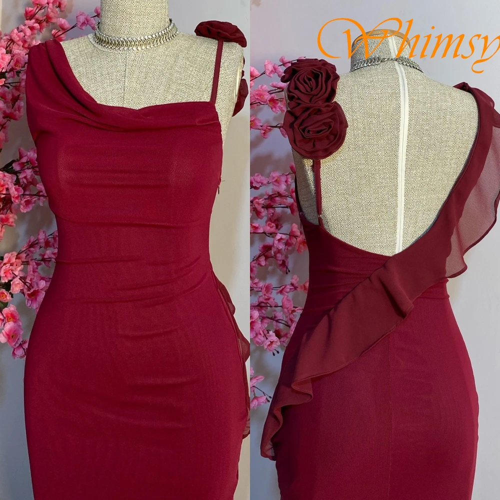 Customized Elegant One Shoulder Sleeveless Evening Dress High Quality Chiffon Prom Dresses Temperament Flowers Party Gowns