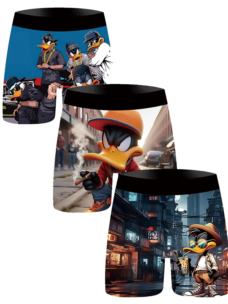 3Pcs Men's Underwear Comfortable and Soft Breathable Famous Cartoon Patterns Boxer Underwear Men's Boxer Underwear