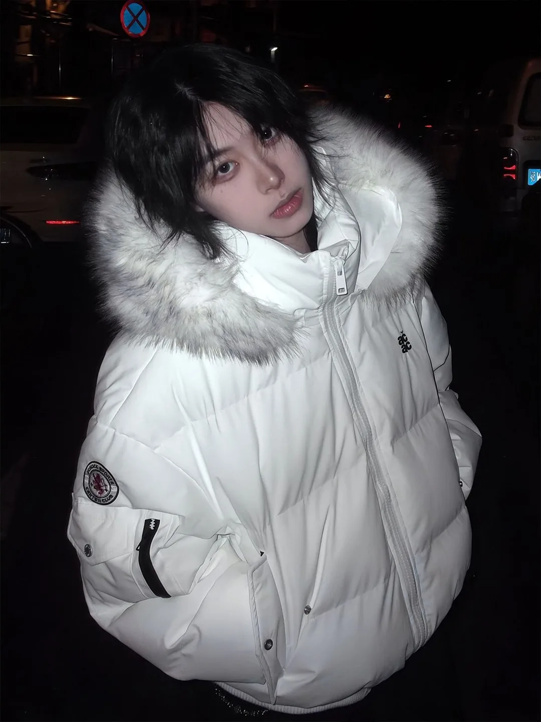 

Thiened американский ретро хлопковый тюре с капюшоном для мужчин и женщин, зимнее теплое пальто с большим меховым воротником, повседневное Faion Ci