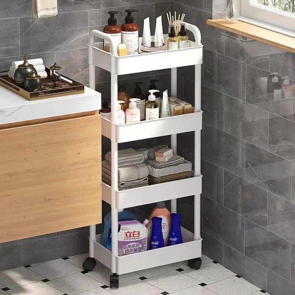 Bathroom Cart Kitchen Organizers And Storage Rack Household Mobile Storage Rack Trolley Multifunctional Multi Storey Bookshelf