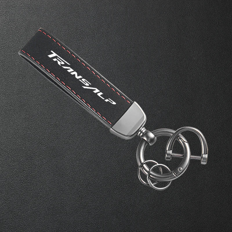 For Honda TRANSALP XL 600 650 700 V XL700V XL650V Motorcycle Keyring High-Grade Leather Suede Keychain Accessories
