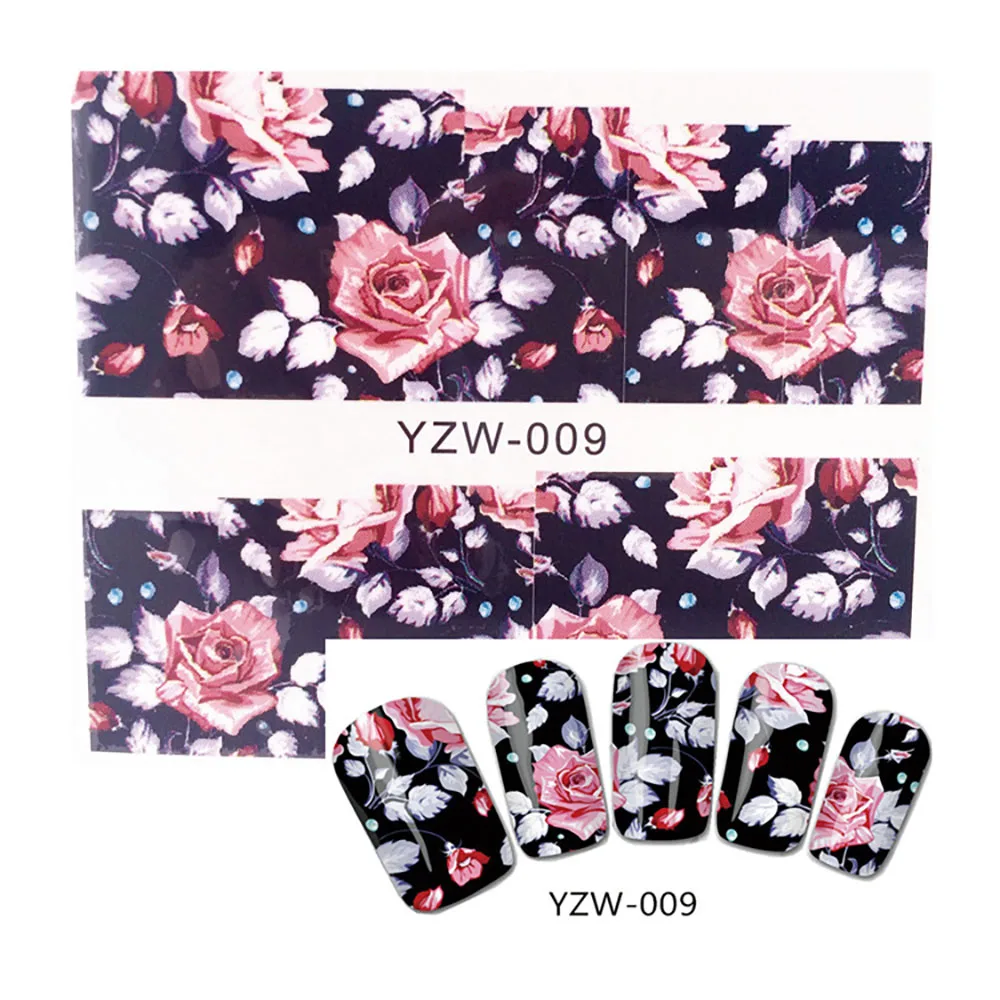 Nail Stickers Sliders For Nails For Manicure Decor Nails Set Nail Design Sliders Spring Flowers Colorful Designs Watermark Decal