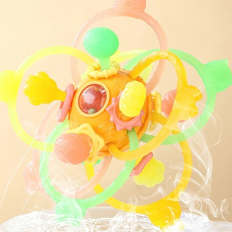 Silicone Teether Rattle Ball Infant Hand Grasping Sensory Teething Toy Newborn Educational Play Toy