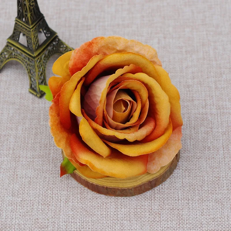 10pcs 10cm simulation velvet rose flower head wedding car Christmas tree 520 floral cake decoration DIY artificial flowers