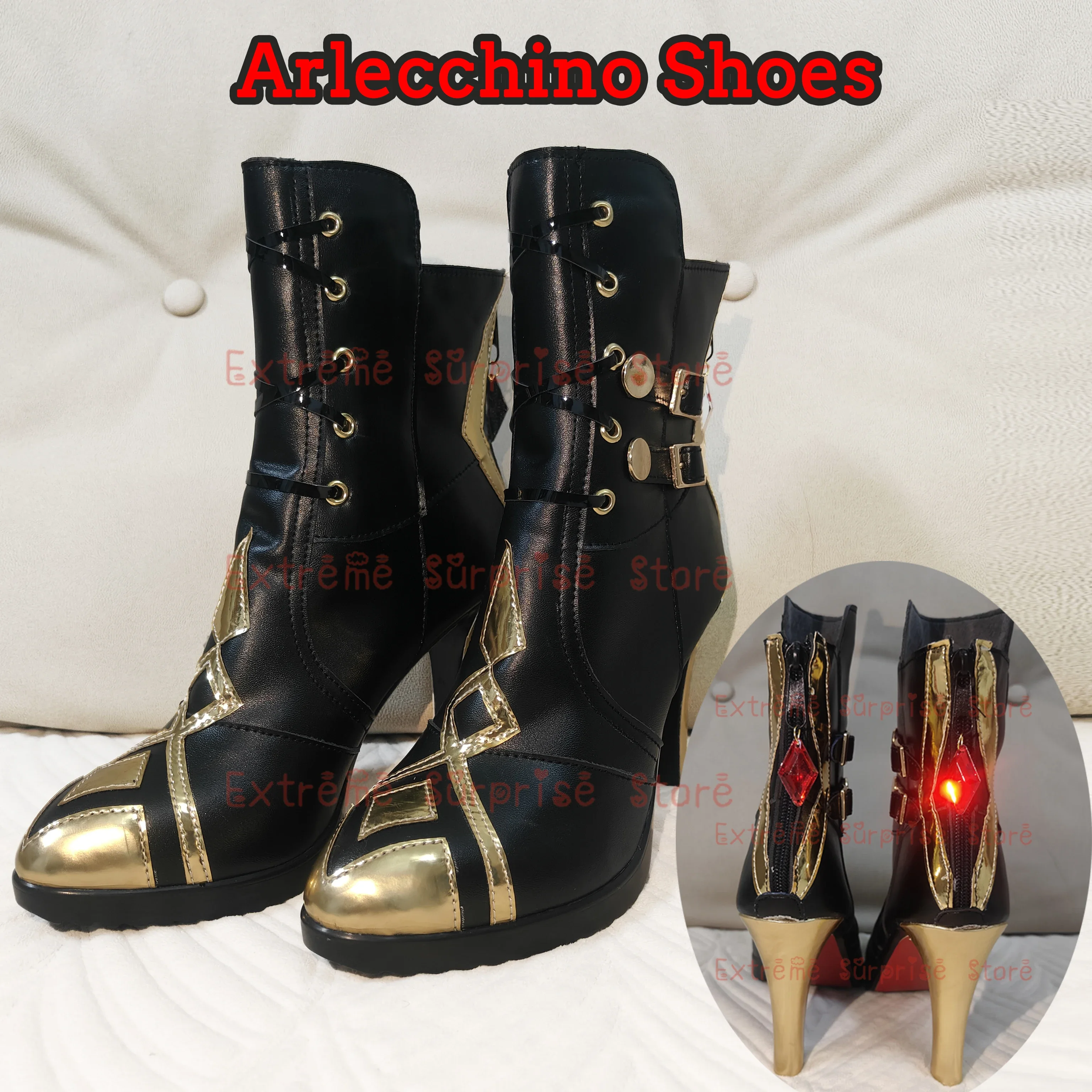 

Cosplay36-43 Size IN STOCK Arlecchino Cosplay Shoes genshin impact cosplay Arlecchino High Heels Cosplay Shoes Prop