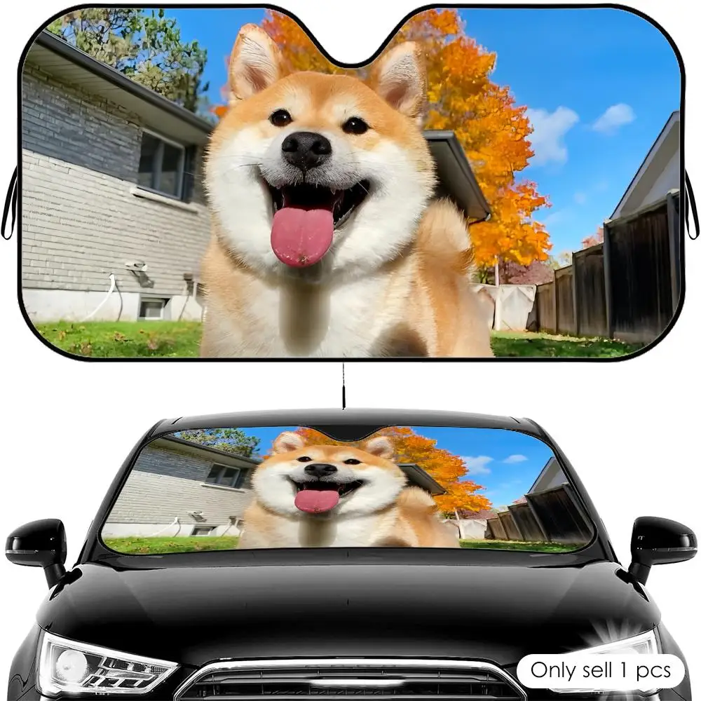 

Shiba Inu Smile Sun Visor Car Windshield Sun Shade UV Protection Heat Insulation Cover Universal Sun Protector