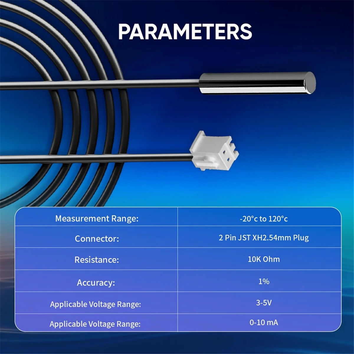 

SSR 6 Pcs 10K Temperature Sensor Probe, 1 Meter Waterproof 10K Thermistor, Stainless Steel 3950 -Thermistor Sensor Probe