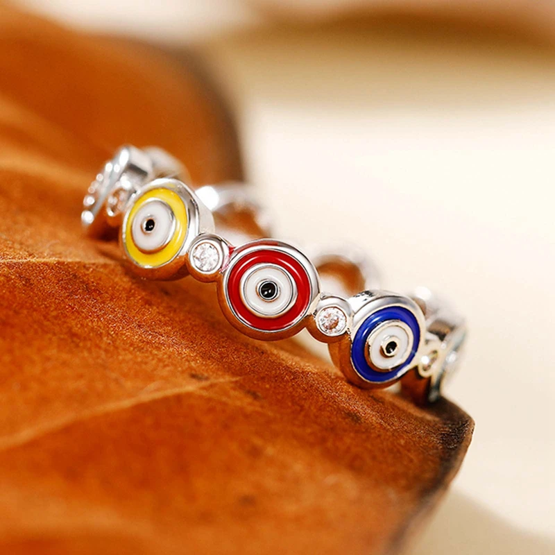 New Lucky Blue Turkish Evil Eye Rings Adjustable For Women Girls Men Fashion Jewelry