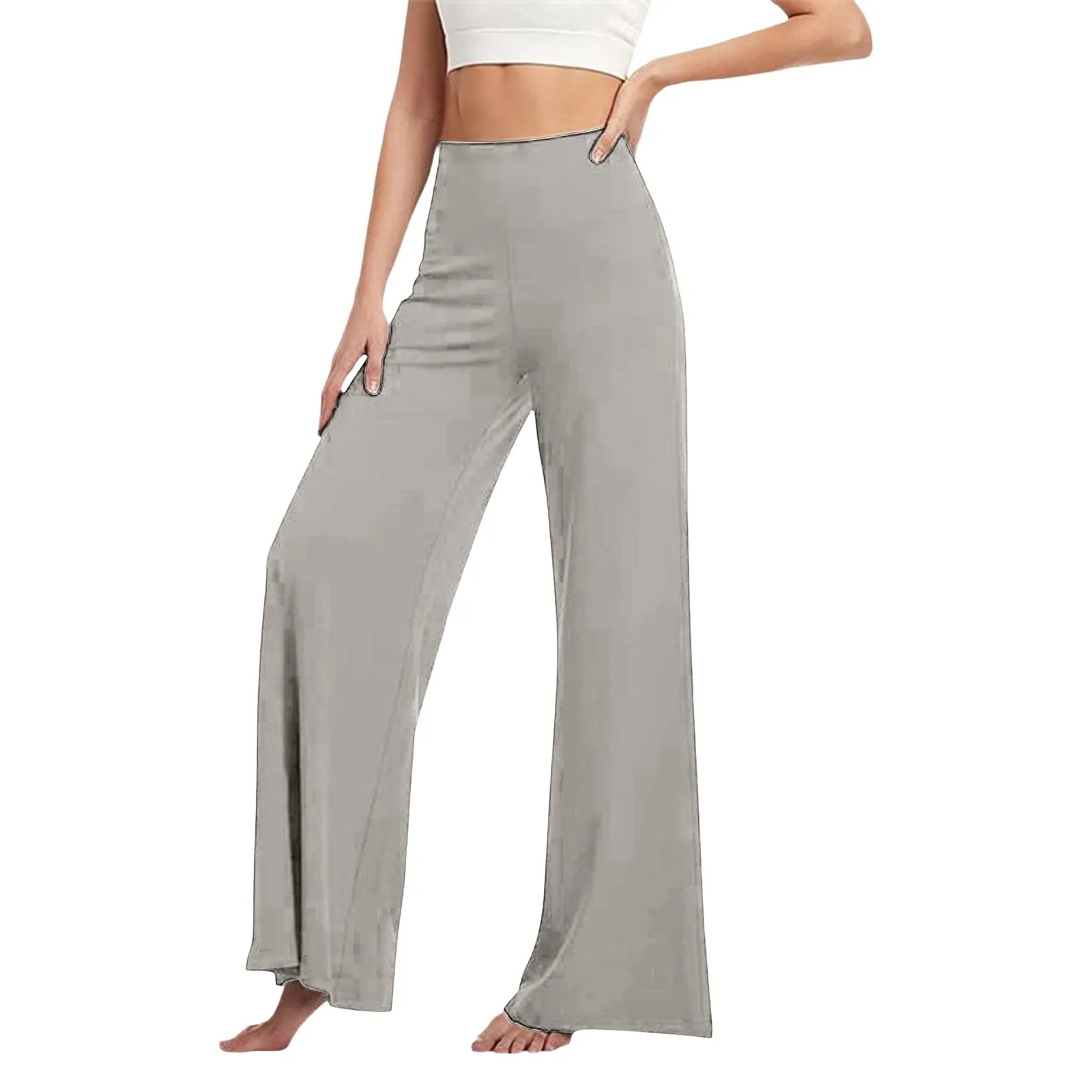 Women's Wide Leg Pants Casual Flare Pants Women S with Pockets Womens Stretch Dress Pants Workout Pants for Women with Pockets