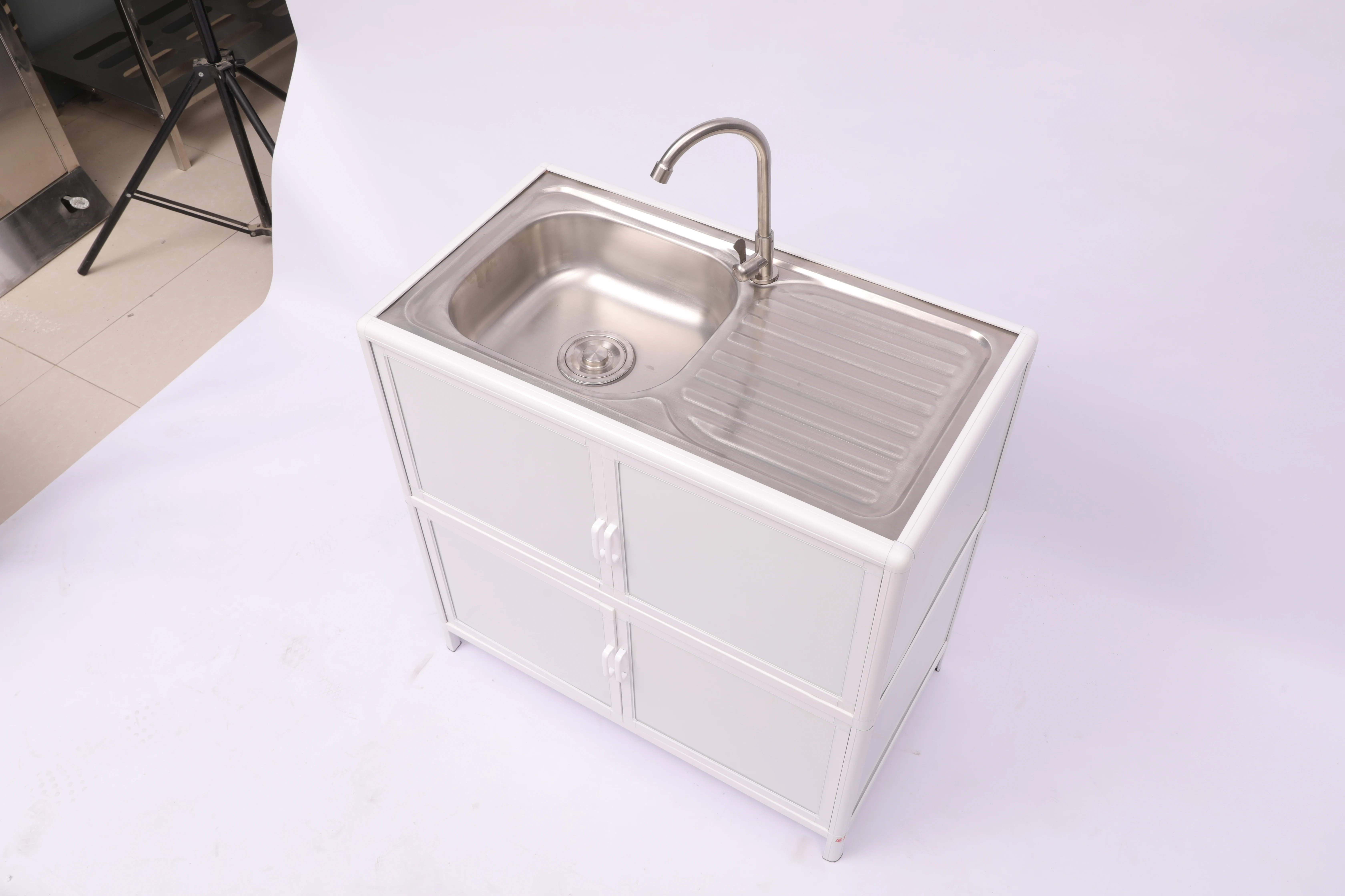 European Modern Small Kitchen Cabinet Set With Sink Ready Made Complete Smart Storage For Home Apartment