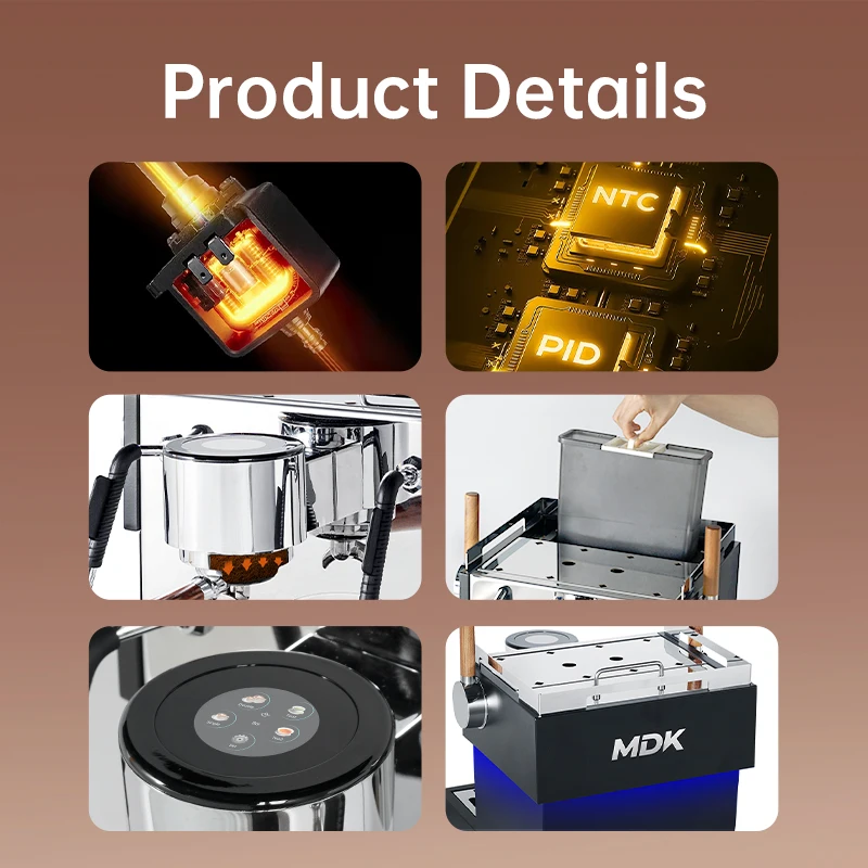 Ekspres do kawy MDK Commercial All-in-One MC-11T z grupą E61 do kawy i herbaty, obudowa ze stali nierdzewnej, do kawiarni i hoteli.