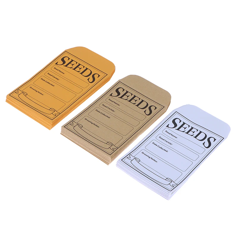 20Pcs Kraft Paper Seed Envelopes Resealable Self Adhesive Packet Seed Saving For Collection Vegetable Flower Seed Storage Bags