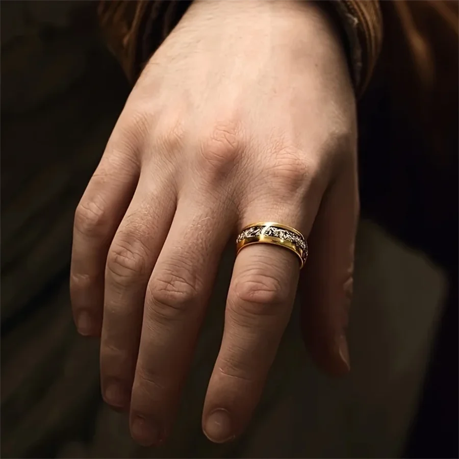 الفولاذ المقاوم للصدأ القصدير الفن جزءا لا يتجزأ من حلقة للرجال والنساء ، هدية المجوهرات البسيطة ، حفل زفاف الموضة #6