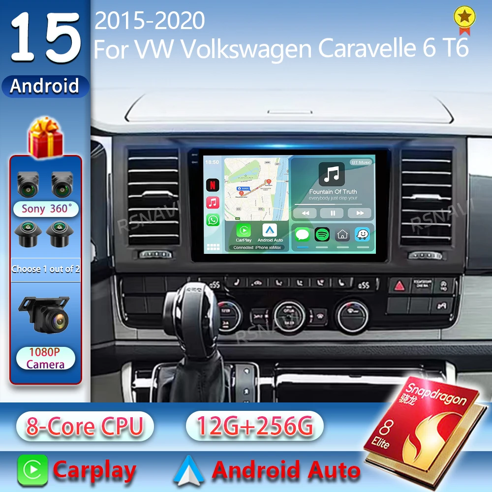 

Android 14 Carplay авто радио для Volkswagen Caravelle 6 T6.1 T6 2015-2020 навигация GPS мультимедийный плеер видео стерео