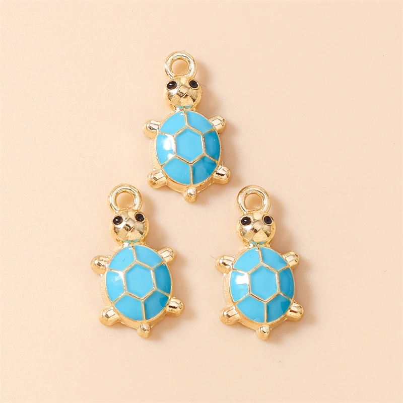 20 Stück 10 x 18 mm Cartoon-Anhänger mit bunten Emaille-Tiermotiven, Schildkröten-Anhänger für die Schmuckherstellung, Halsketten, Ohrringe, DIY-Bastelzubehör – Detail 5