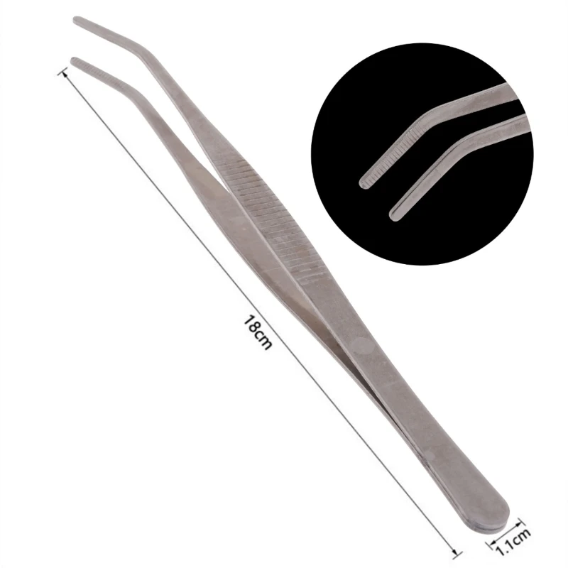K1MF Curved Forceps Stainless Steel Tweezers Home Me dical Dental Plier