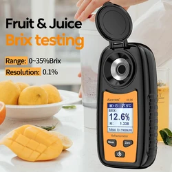 Aicevoos Digital Refractometer Brix Meter Sugar Content Measuring Instrument Fruit Juice Beverage Wine Beer 0-35% Range