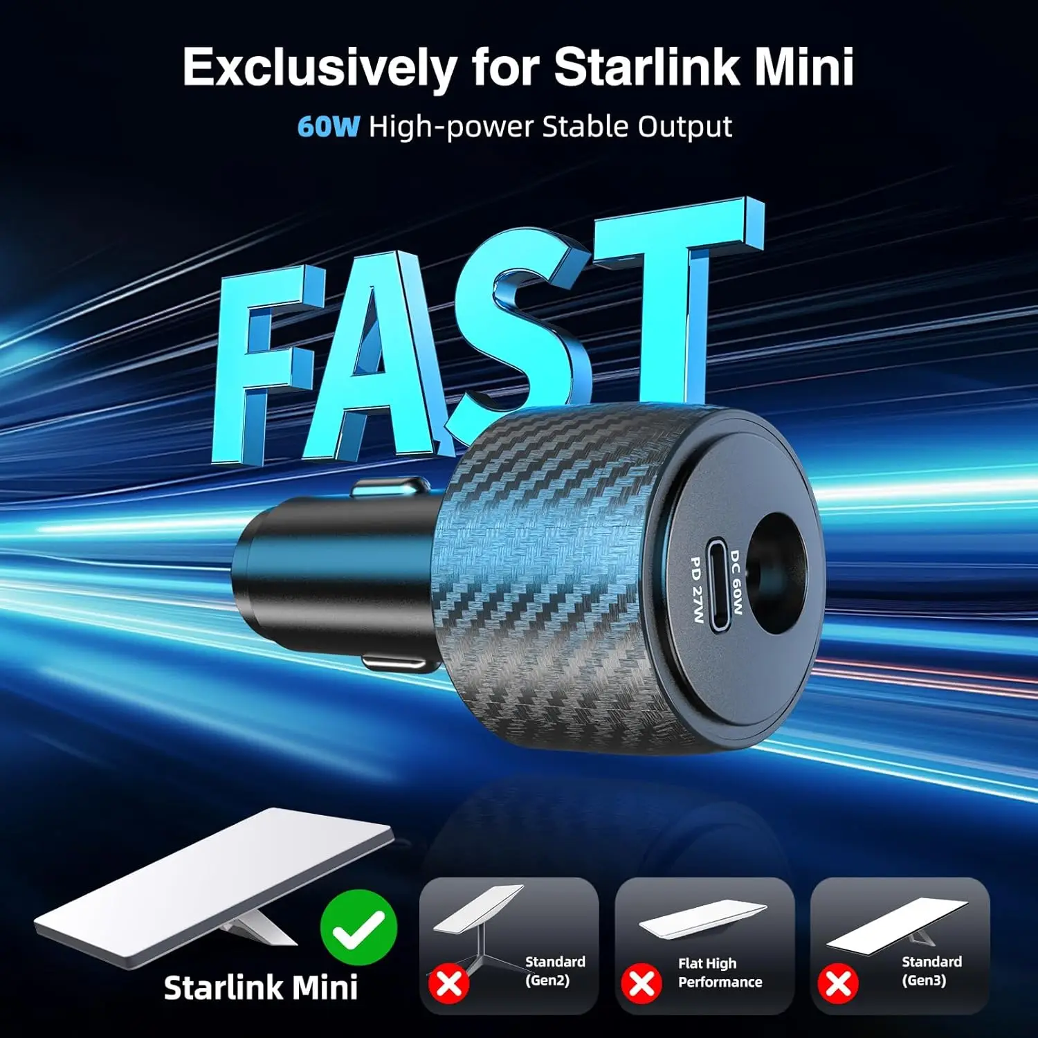 Für Starlink Mini Auto-Adapter 30V DC/PD Aufwärtswandler 90W Auto-Zigarettenanzünder-Adapter 12V-24V Auto-Ladekabel für Auto und Wohnmobil – Detail 4