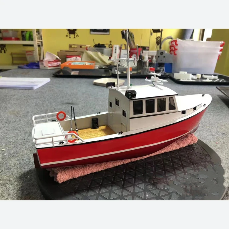 RC Boat Model Kit Shrimp Boat Fishing Boat Double Scale 3D Printing Boat Model Non-finished Products Need To Assemble