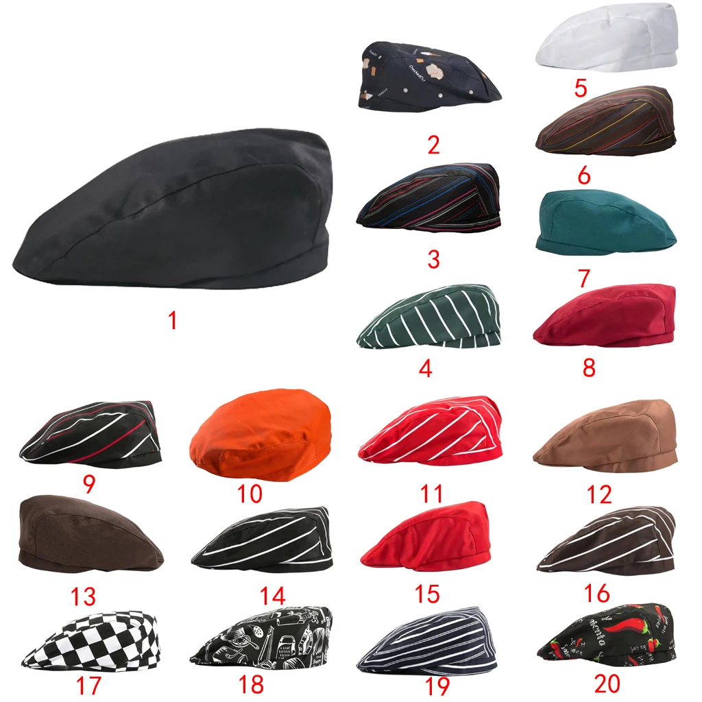Cotton Cook Cap Unisex Chef Hat Kitchen Beret Work Wear Restaurant Food Industry Hat for Cooking