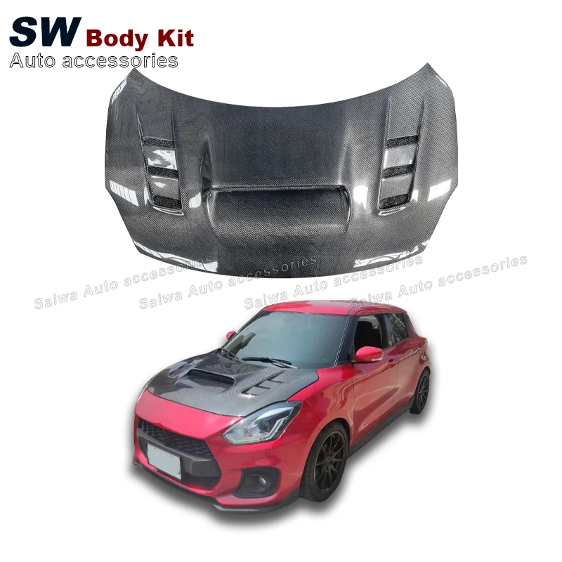 

Высококачественный капот из углеродного волокна для Suzuki Swift ZC33S, обновленная тюнинговая передняя крышка двигателя, капот, комплект автозапчастей
