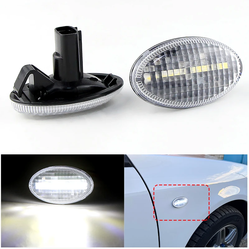 

2PCS LED Side Marker Lights Turn Signal for Subaru Liberty Forester Impreza WRX STI GDA GDB OEM# 84401SA001 White Indicator Lamp