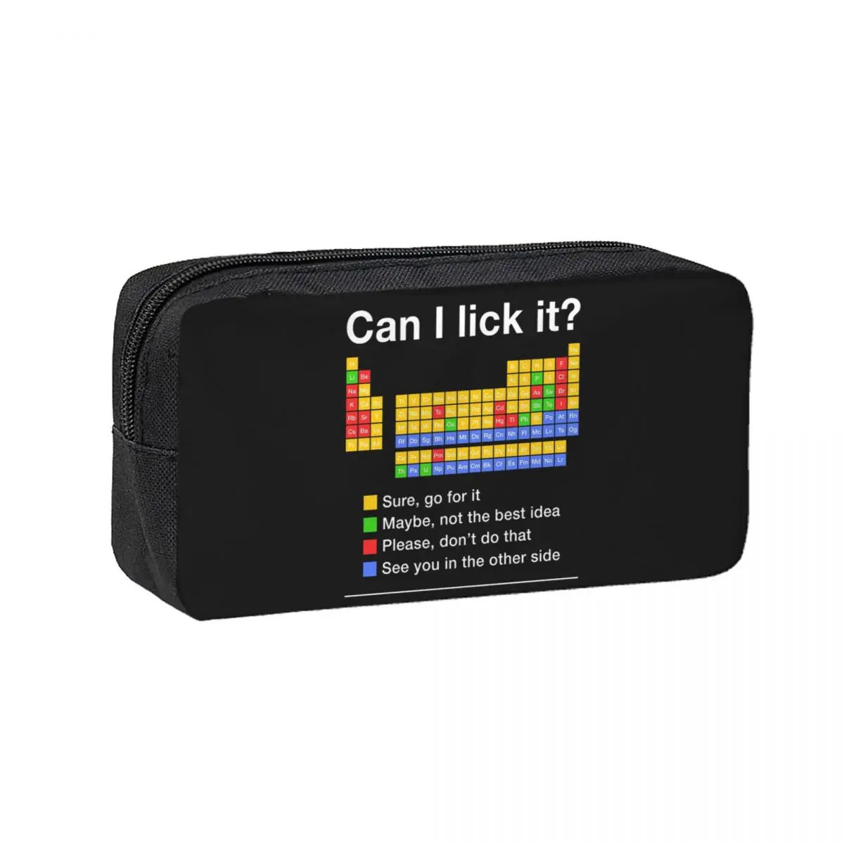Can I Lick It Periodic Table Pencil Cases for Student School Pen Box Pencil Bag Big Capacity Pencil Pouch Pen Holder